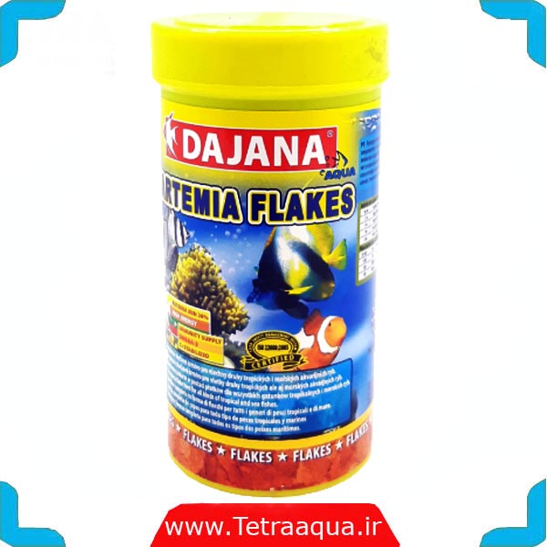 مشخصات . قیمت و خرید غذای پولکی ماهی آکواریوم Artemia flakes برند Dajana