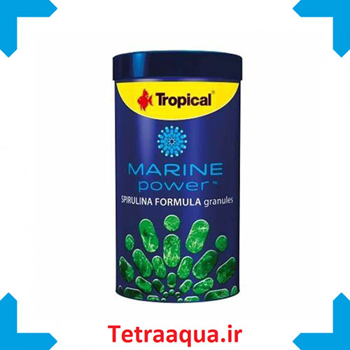 غذای ماهی آب شور Marine power Spirulina formula granules 250 ml