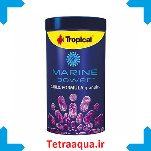 غذای ماهی آب شور Marine power Garlicl formula granules 250 ml